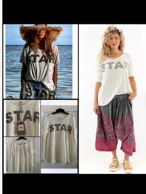 Magnolia Pearl White Long-Sleeve Graphic 'STAR' Tee